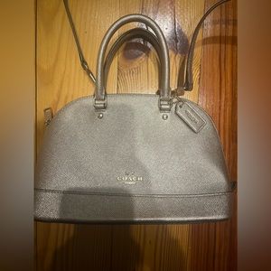 Coach metallic gold crossbody purse